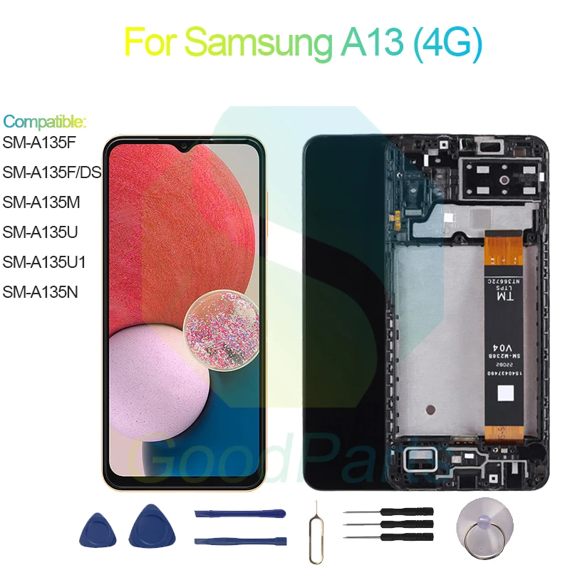 

For Samsung A13 Screen Display Replacement 1600*720 SM-A135F/DS/M/U/U1/N A13 4G LCD Touch Digitizer Assembly