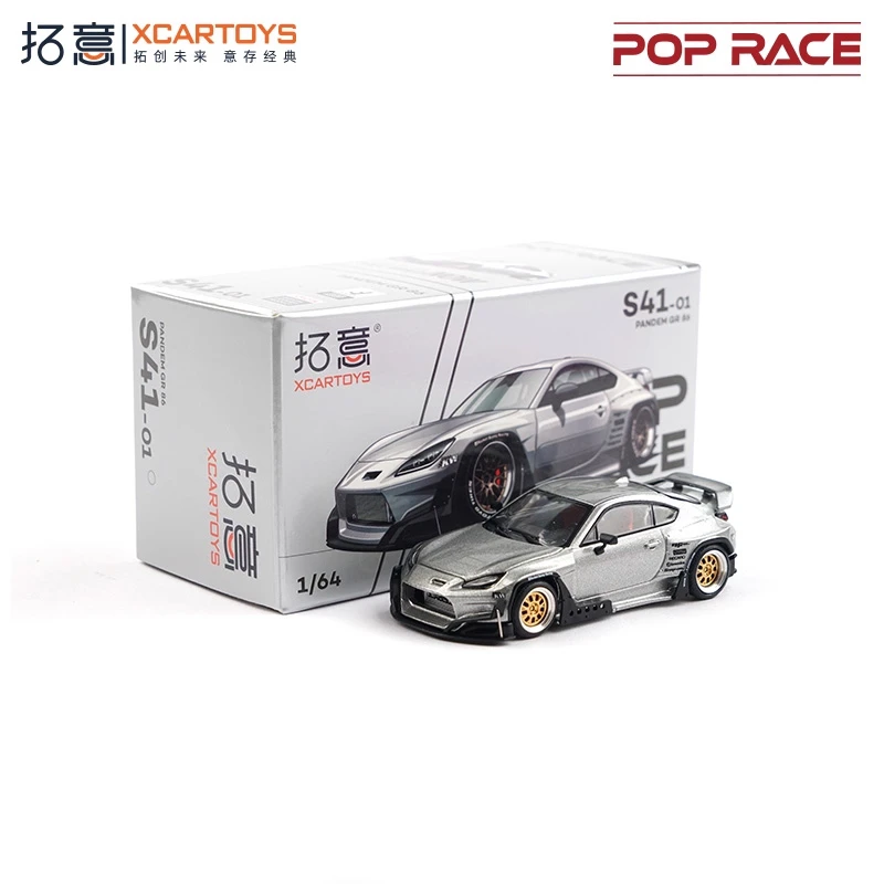 

Xcartoys x POP RACE 1:64 PANDEM GR 86, серебряная литая модель автомобиля