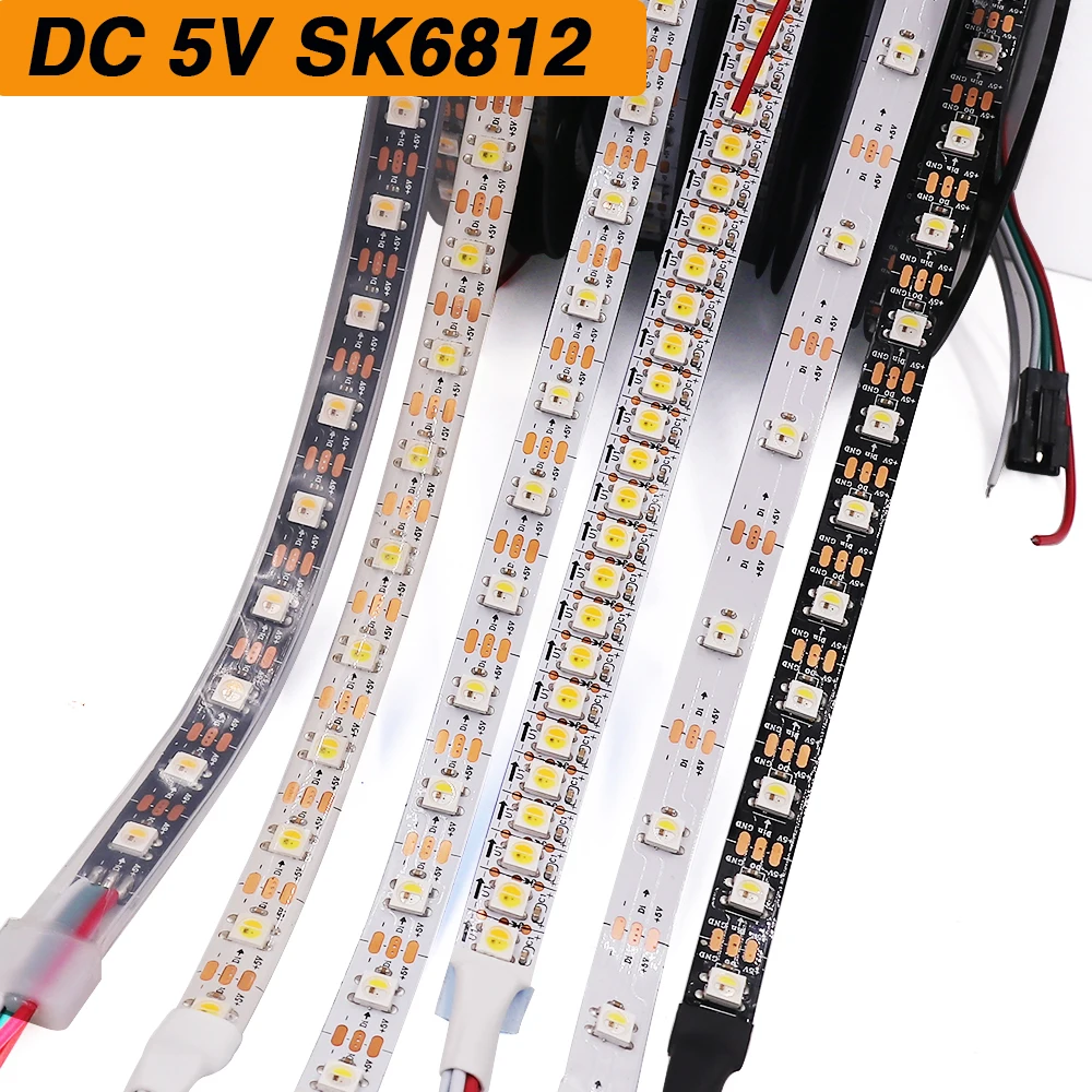 Tira de luces Led direccionables individuales, luz Led IC, DC 5V, SK6812, RGBW, WWA, RGBNW, 4 en 1, Similar a WS2812B, 30/60/144Led/píxeles/m