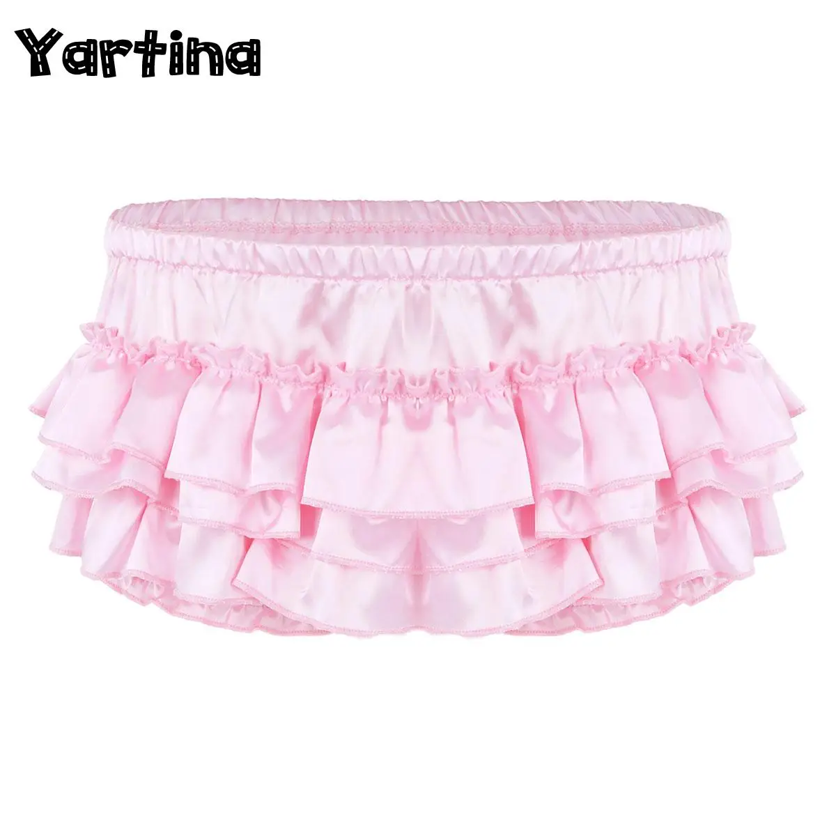 

Mens Lingerie Sissy Crossdresser Underwear Soft Shiny Satin Ruffled Bloomer Tiered Skirted Panties Sexy Sissy Briefs Panties