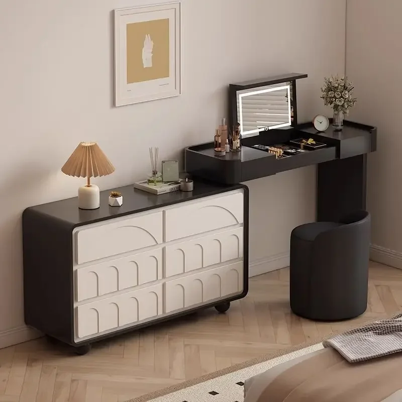Clamshell dresser, bedroom cream style influencer makeup table, simple modern multifunctional dressing table