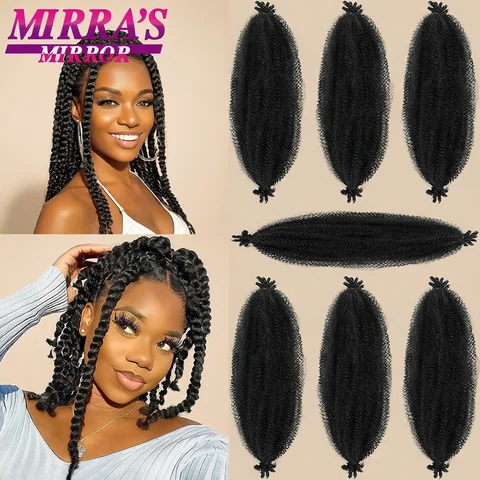 Springy Afro Twist Hair 16/24/28Inch Synthetic Pre-Separated Afro Kinky Twist Crochet Hair Extension For Faux Locs Marley Braids