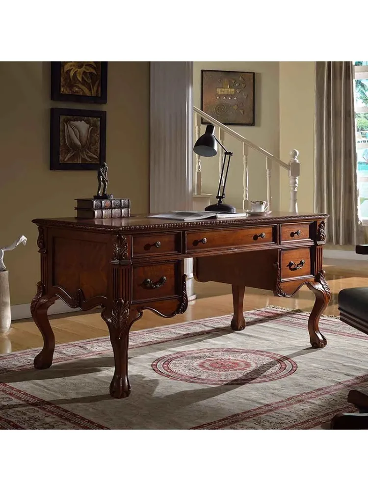 Learning solid wood notebook computer desk for home use, study integrated boss calligraphy table