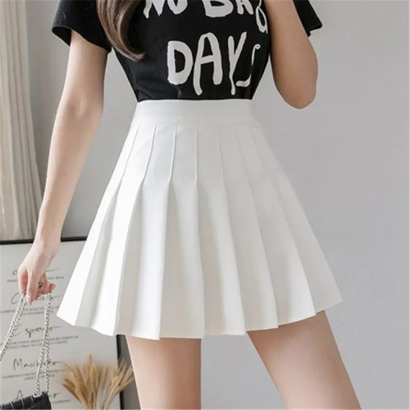 All Season Elegant A-Line Black Pleated Skirt Women Sexy Kawaii High Waist Short Skirt Female School Uniform Mini Skirts Girl