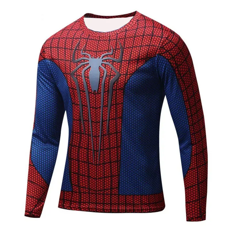 2026 جديد الصيف الرجال ثلاثية الأبعاد مطبوعة الأحمر الرجل العنكبوت حرب النجوم المألوف التجفيف السريع كم طويل تي شيرت الرياضة مريحة #1