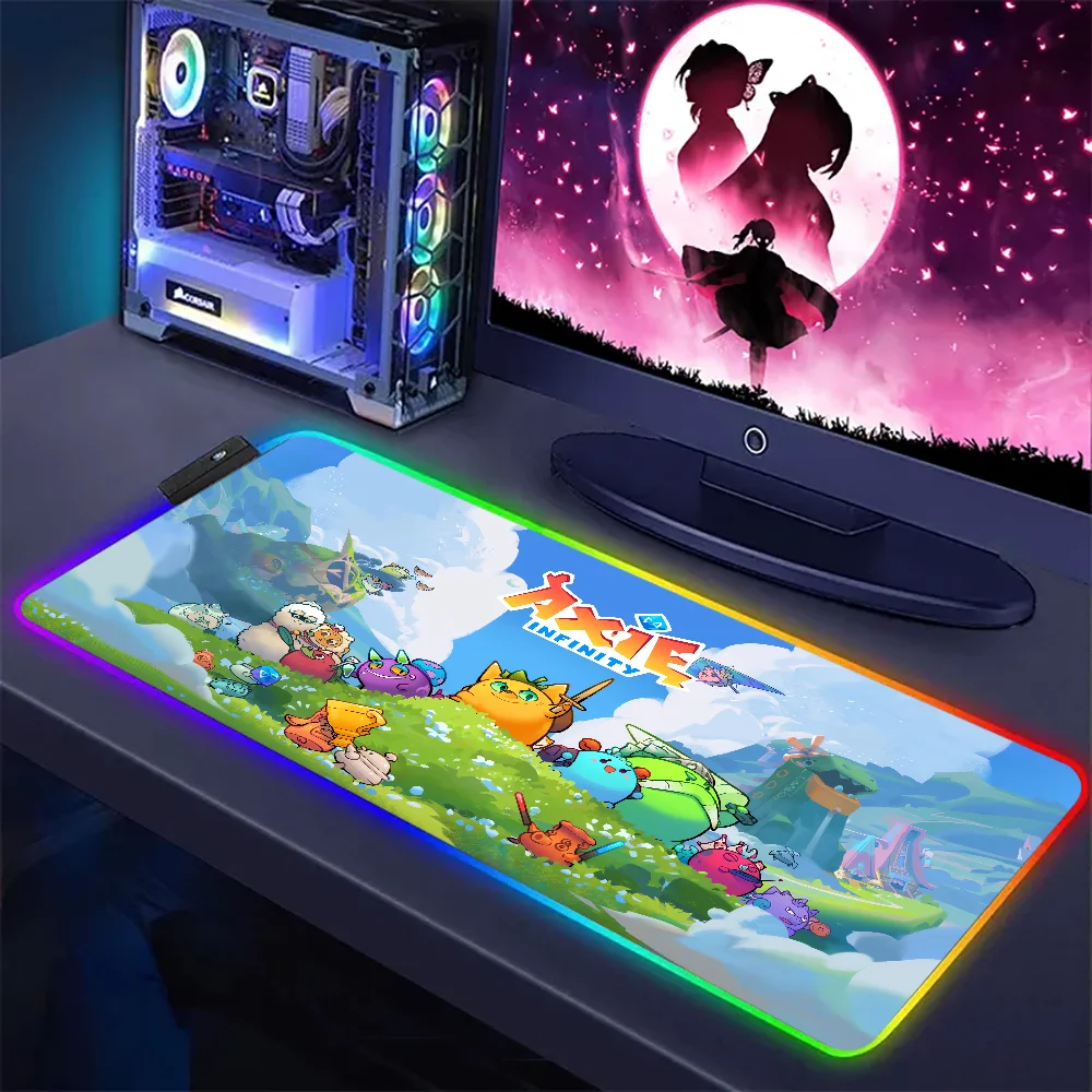 

Axie Infinity RGB нескользящий игровой коврик для мыши для ПК, ноутбука, геймера, Большой/средний/маленький цвет, тонкий коврик для мыши, резиновый Настольный коврик