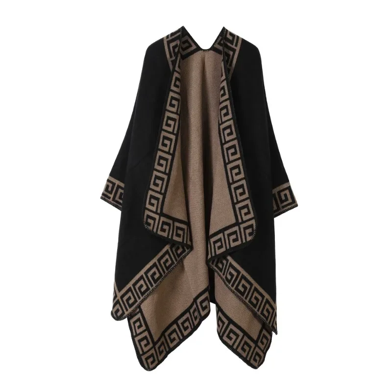 TZTOOZ Women\'s Lace Shawl Scarf Travel Warm Cloak Imitation Cashmere Warm Shawl Autumn and Winter European and American Fashion
