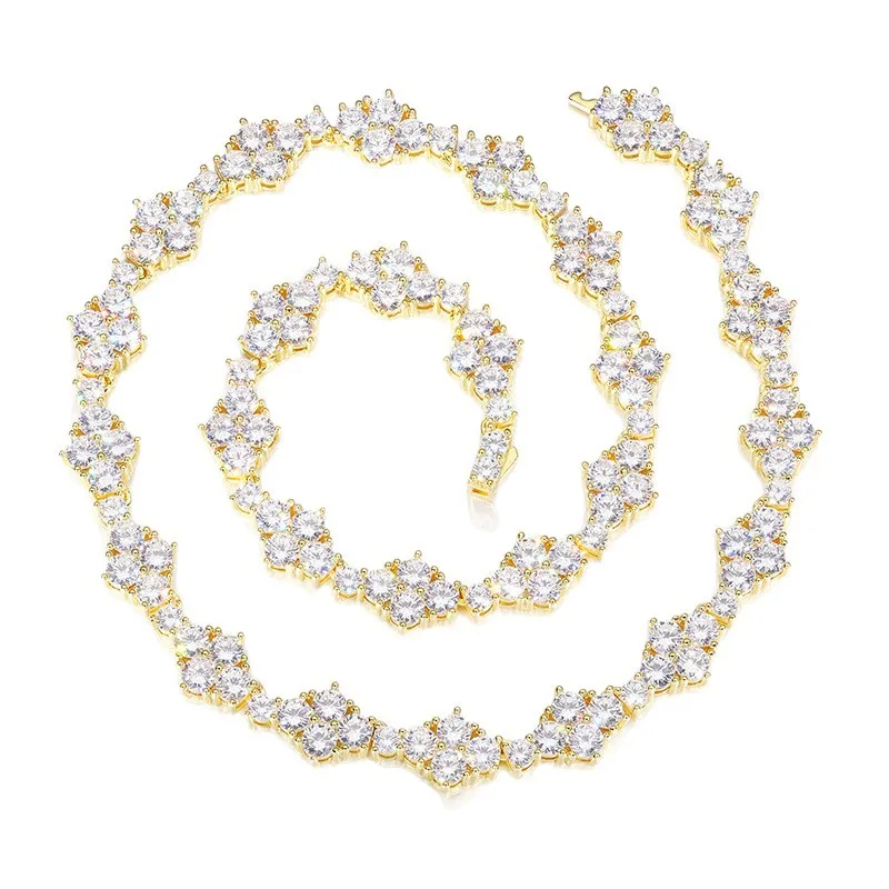 Cross-border European and American hip-hop spring buckle large 5.0 shaped necklace trendy brand personality single row