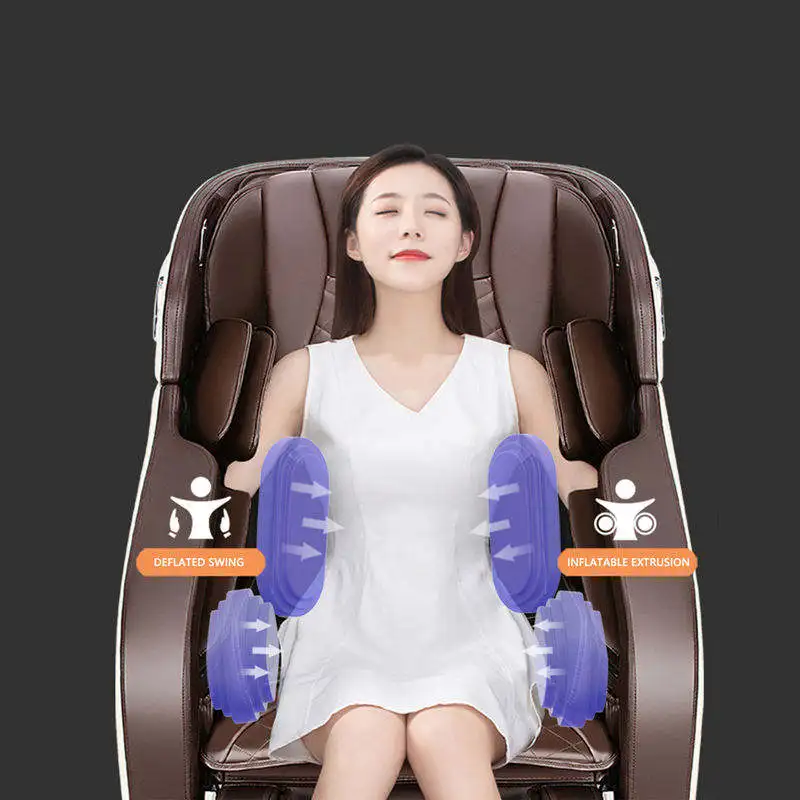 Electric Full Body Massage Chair Zero Gravity Shiatsu Kneading Airbag Synthetic Leather Recliner For Home Salon Spa Relaxation