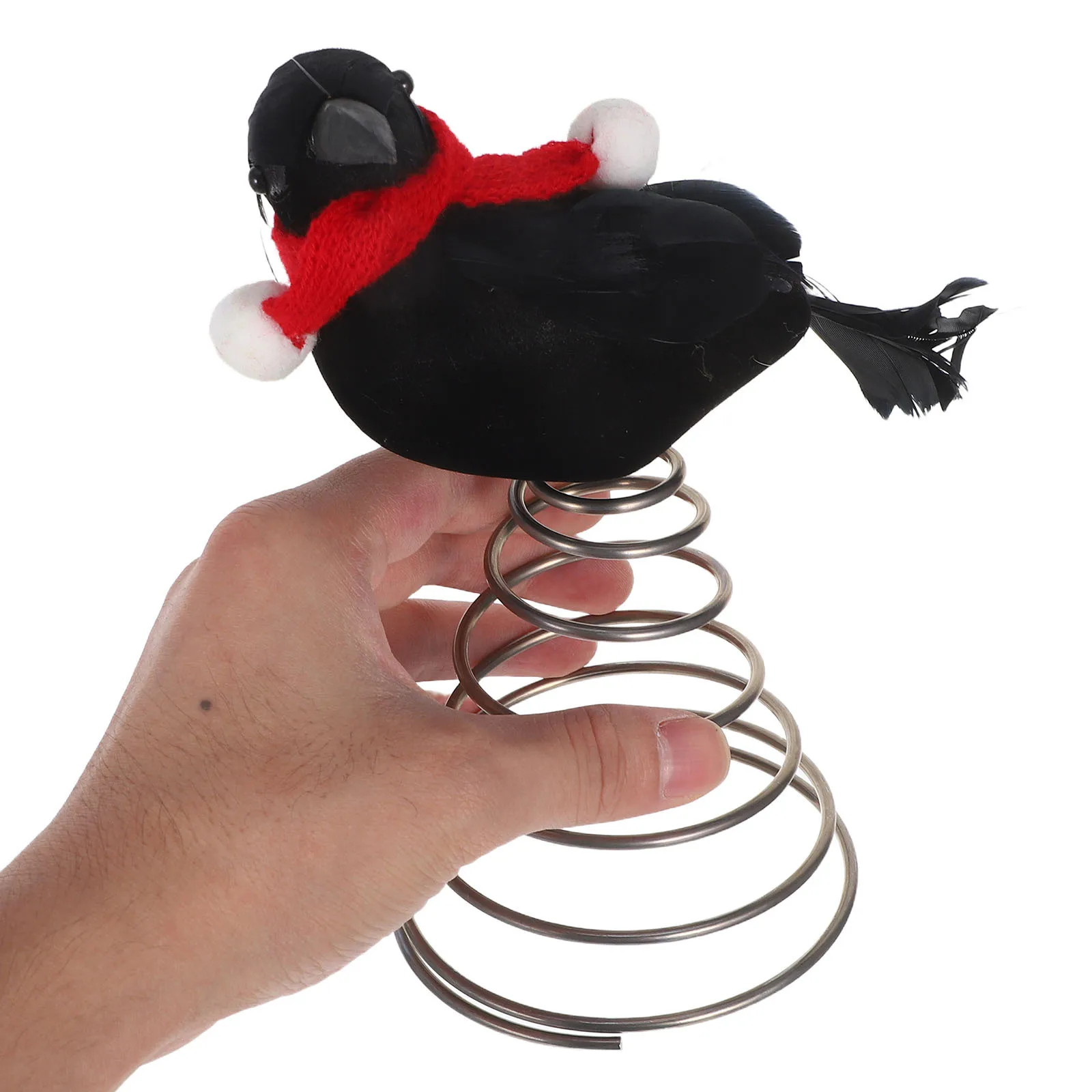 

Christmas Tree Crow Topper Red Scarf Metal Bird Holiday Tree Embellishments Festive Seasonal Decor Small Standing Ornament