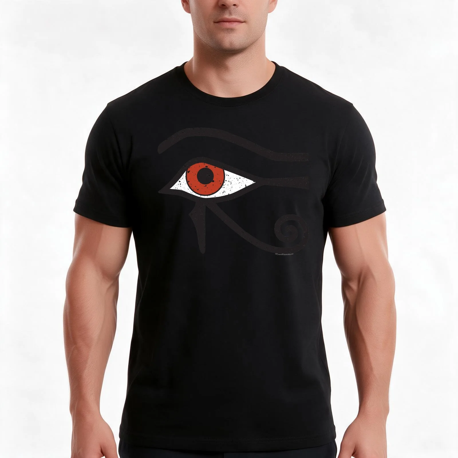 Eye of Horus Ancient Egyptian Symbol of Protection (WH) T-Shirt, Summer Casual Cotton Tee, Oversized Streetwear Tops