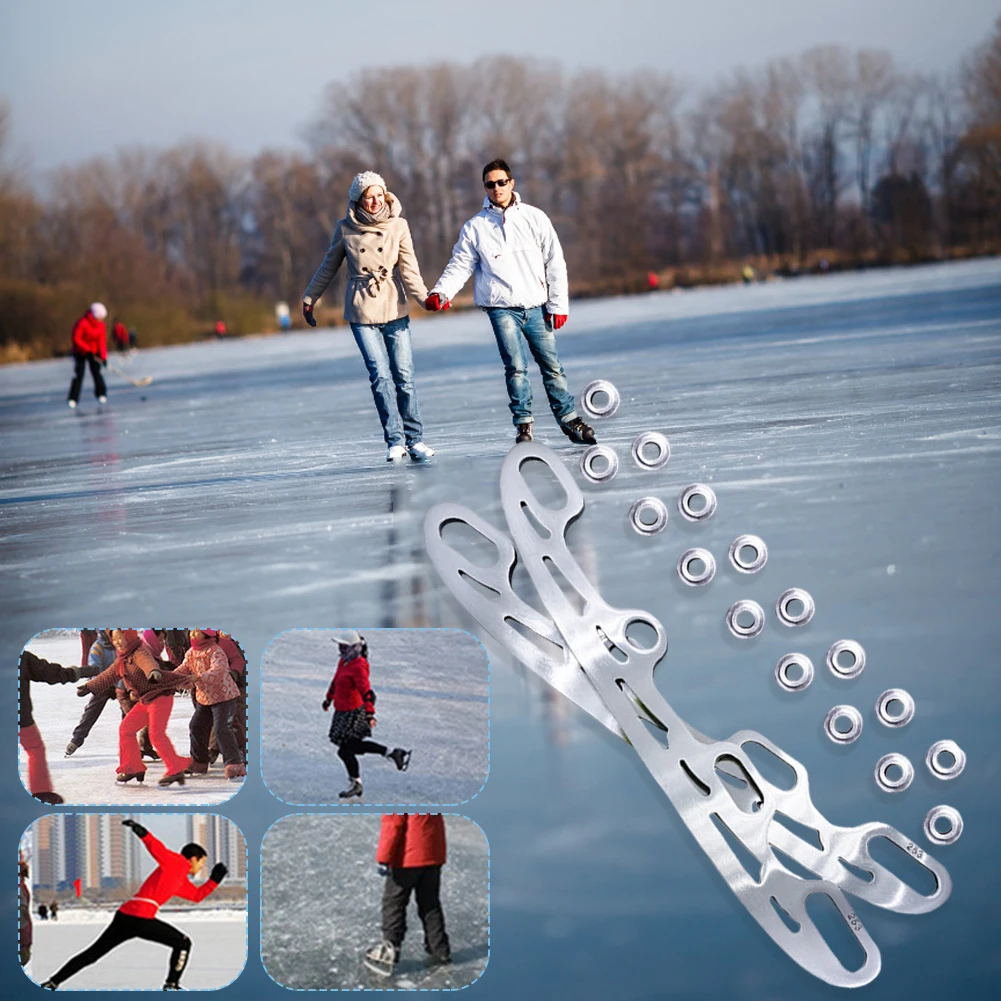 253/290 MM Skating Replacement Blades Ice Blade 1 Pair Ice Skating Blade Stainless Steel Inline Figure Skate Blade for Women Men