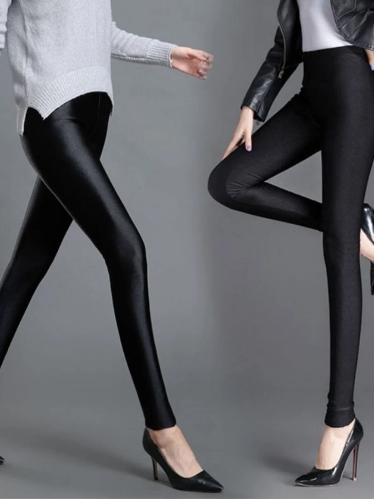 Damskie spodnie z wysokim stanem z jedwabiu lodowego, elastyczne, wyszczuplające, dziewięcioczęściowe, z wkładkami, wygodne, oddychające, modne.