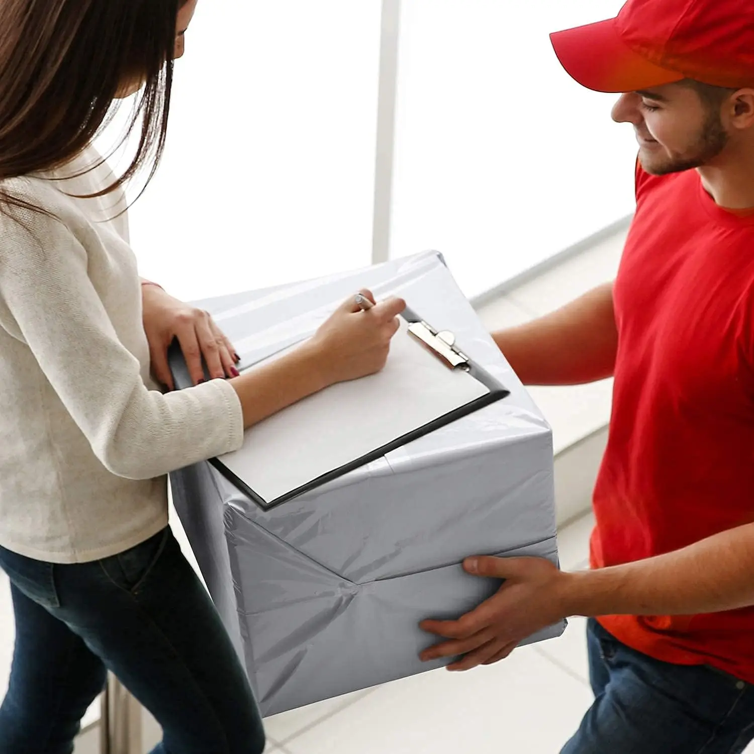 100 Uds. Bolsas de envío blancas para embalaje, bolsa de mensajería, bolsa de correo con sello autoadhesivo, suministros para pequeñas empresas, almacenamiento de sobres