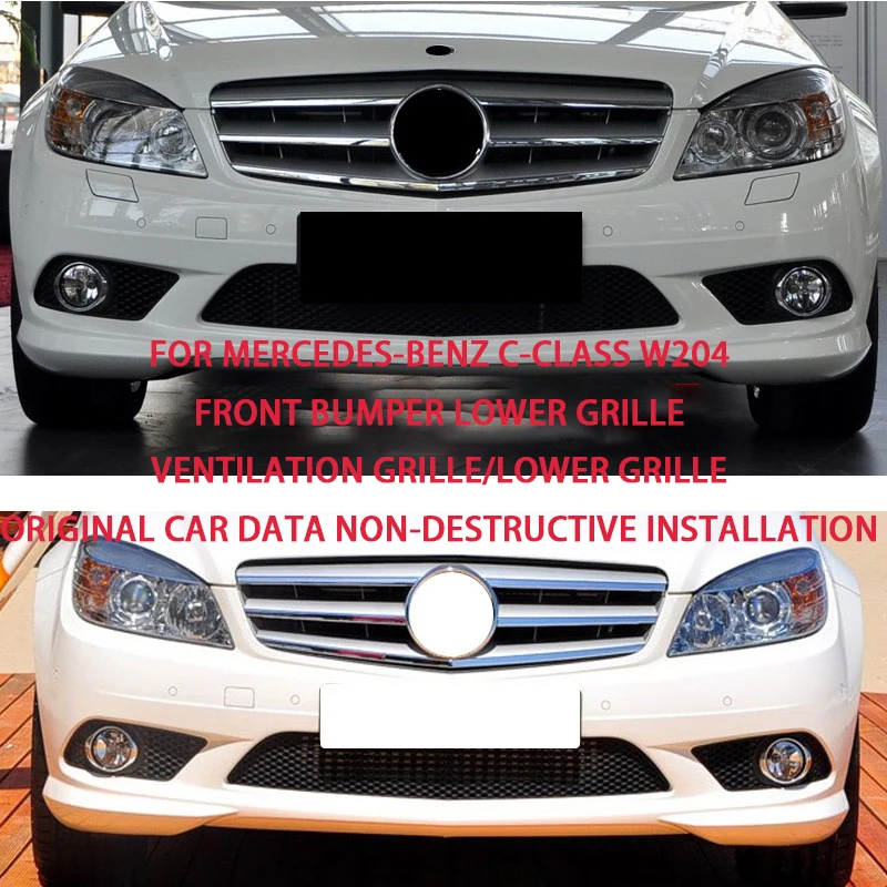 For 2008-2011 W204 Mercedes Benz C-Class C63C300 Sedan Estate Front Bumper Centre Grill Grille Lower Grille Mesh OEM:A2048850153