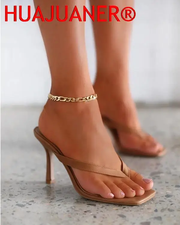 2026 New High-heeled Shoes Heel Large Square Head Solid Color Pinch Toe Women\'s Shoes High Heel Women\'s Sandals Shoe for Women