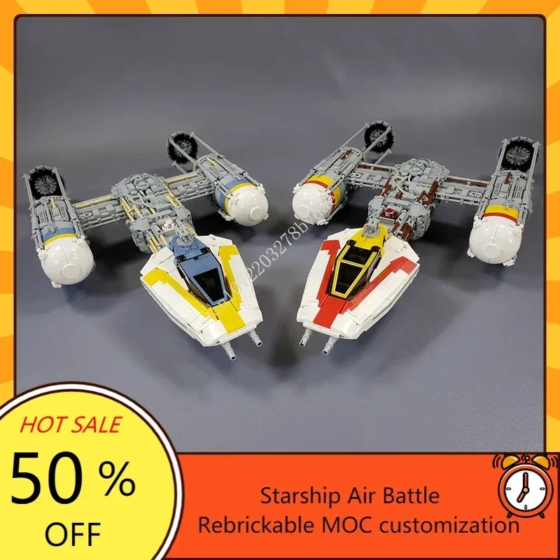 1671PCS MOC Space Battle Y-wing Starfighter Bomber Model Building Blocks Technology Bricks DIY Creative Assembly Toys Kids Gifts