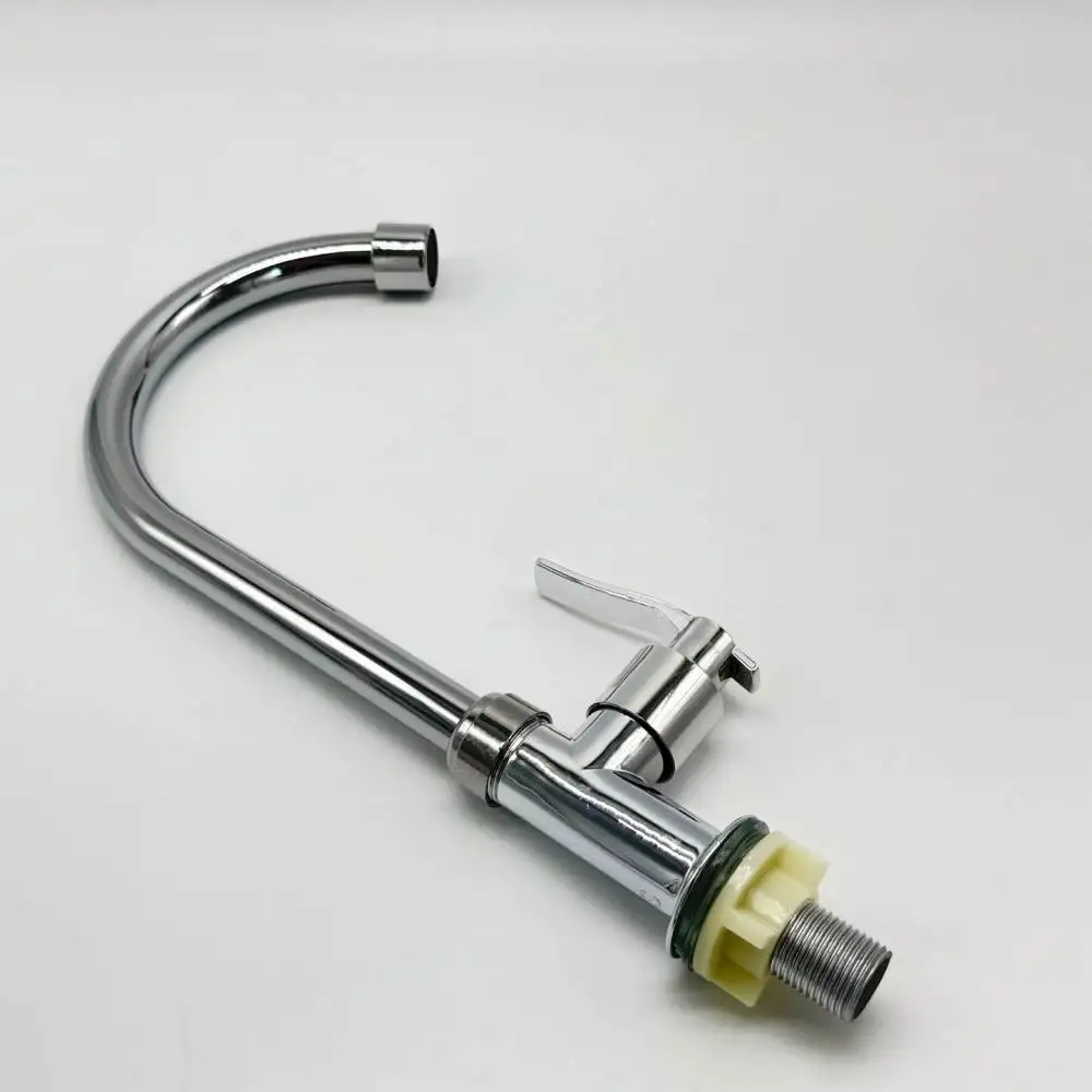 Kitchen Faucet Cold Only Basin Sink Tap Stainless Steel Pipe Plastic Body Durable Lightweight Vertical Water Mixer