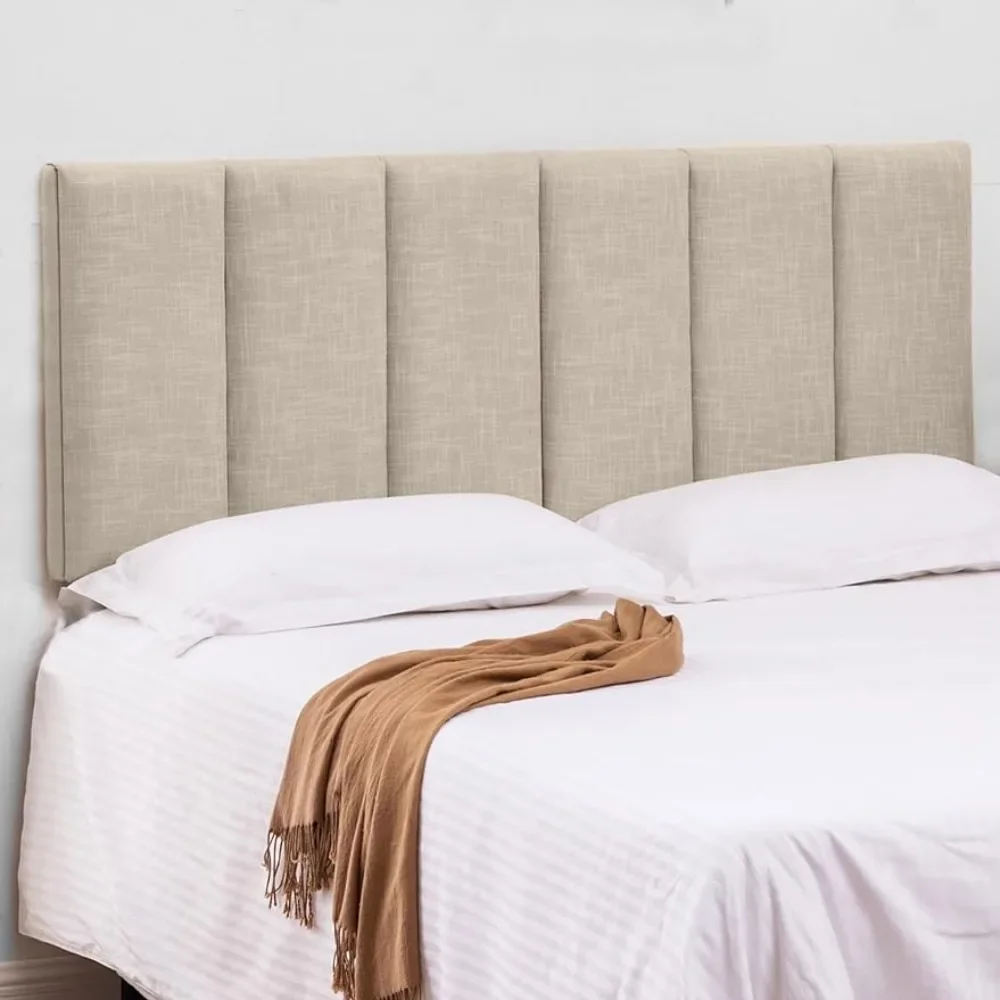 

Upholstered Headboards Foldable Queen/Full Linen Panels With Height AdjustmentsFreight Free Headboard Bedroom Furniture