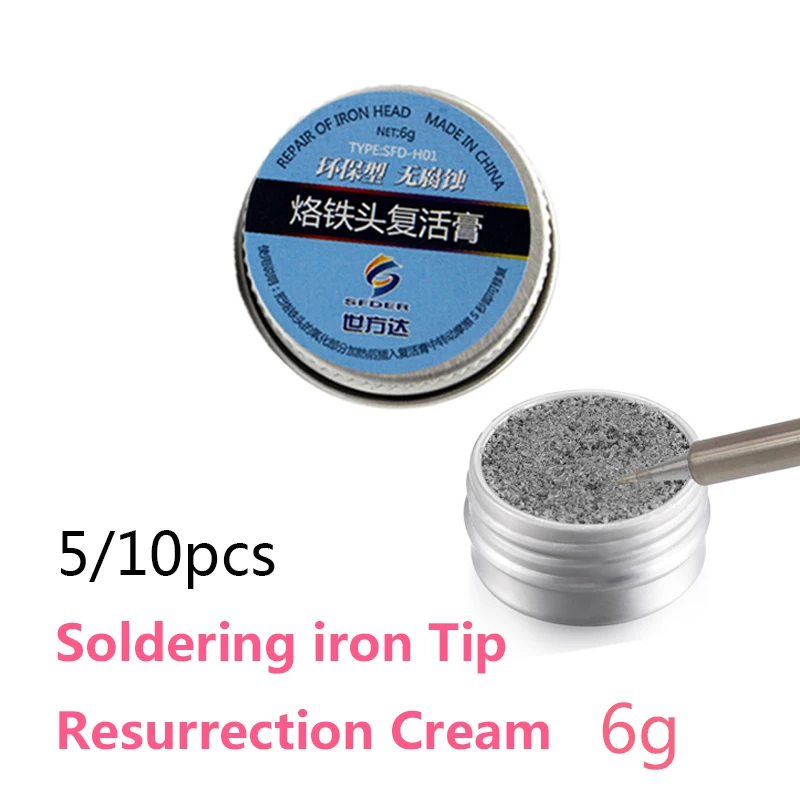 

5/10pcs Lead-Free Electrical Soldering Iron Tip Refresher Solder Cream Clean Paste for Oxide Soldering Tip Head Resurrection