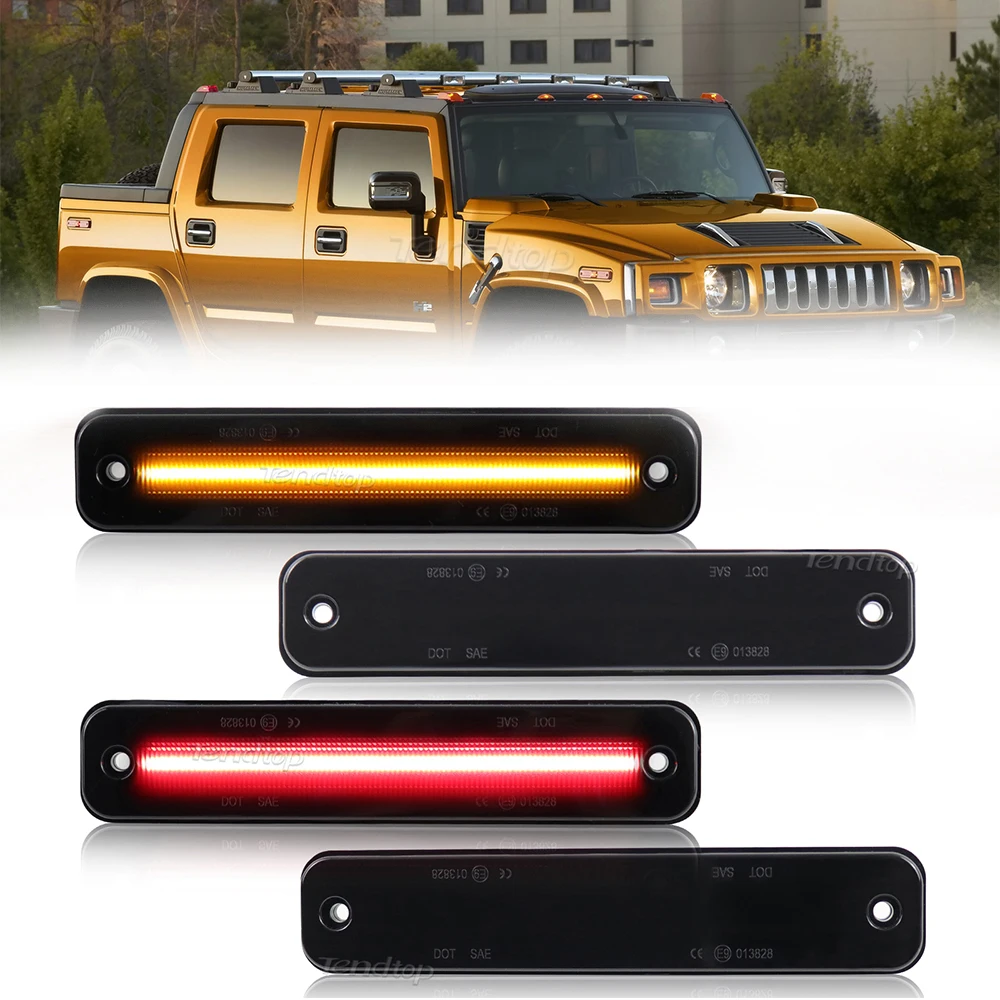 

4pcs For HUMMER H2 2003 2004 2005 2006 2007 2008 2009 Car Smoked LED Side Marker Light Front Rear Set Side Marker Light