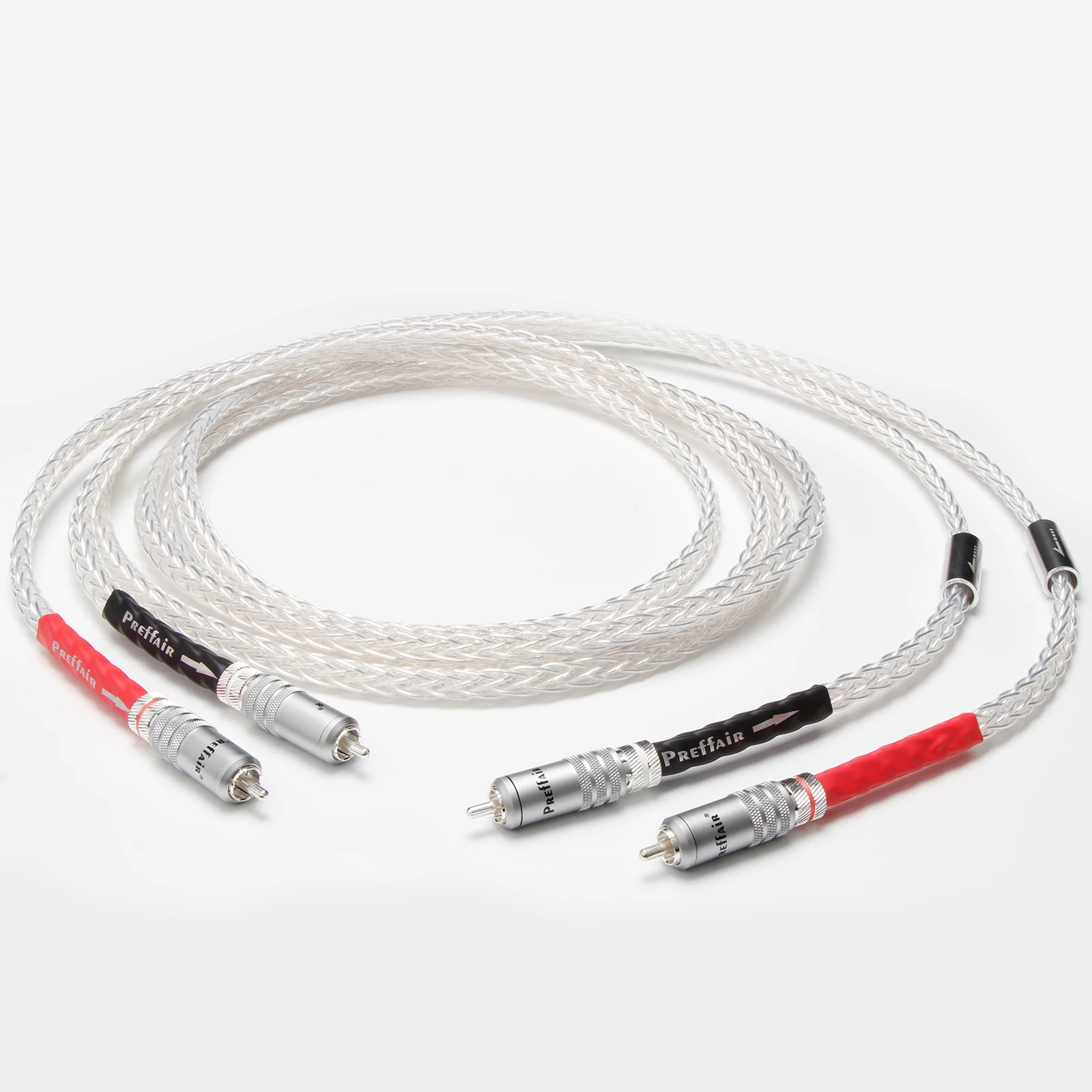Paar RCA-Kabel 7N OCC Versilbert Audiophiles RCA-Signalkabel PTFE-Abschirmung für Verstärker DAC TV Auto – Detail 5
