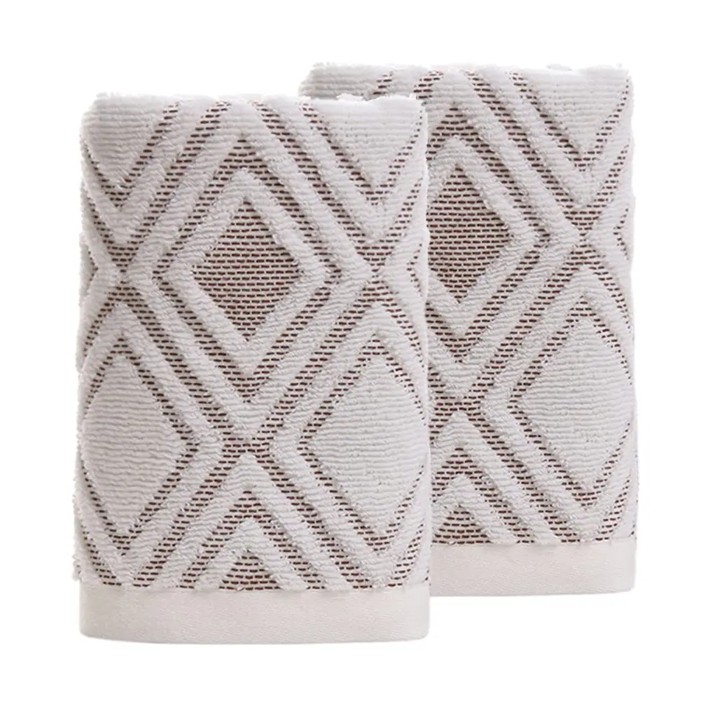 

Hand Towels Diamond Pattern 100% Cotton Absorbent Soft Decorative Towel for Bathroom 13 x 30 Inch