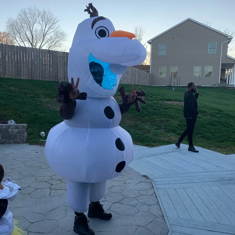 

Frozen Olaf Inflatable Costume Adult Funny Cartoon Cosplay Outfit for Christmas Halloween Party Performance snowman costume
