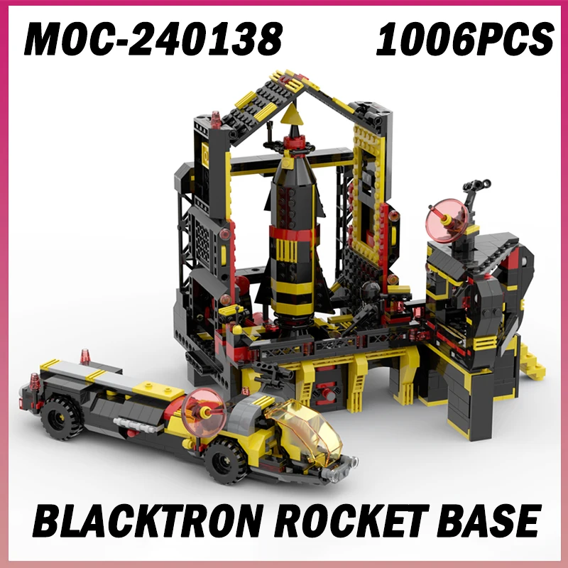 

1006 шт. MOC-240138 Blacktron Rocket Base, модель космического корабля, строительные блоки, кирпичи, креативная сборная игрушка для взрослых, детей, мальчиков, рождественский подарок