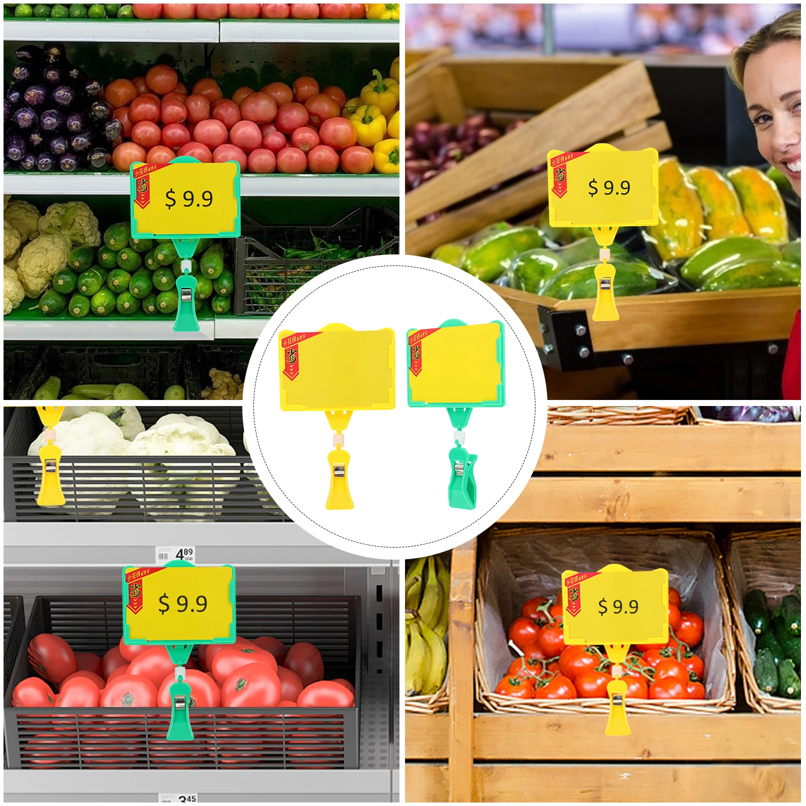 

2Pcs Holder Supermarket Shop Supermarket Price Board Display Clip Frame Lightweight Portable Price Board Label Rack