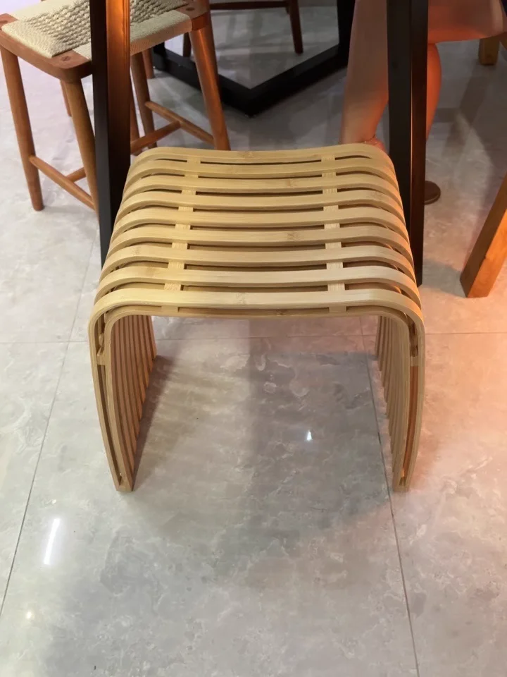 Simple Bamboo Living Room Dining Stool Furniture Modern Home Casual Shoe Changing Stool Strong and Durable Dressing Chair