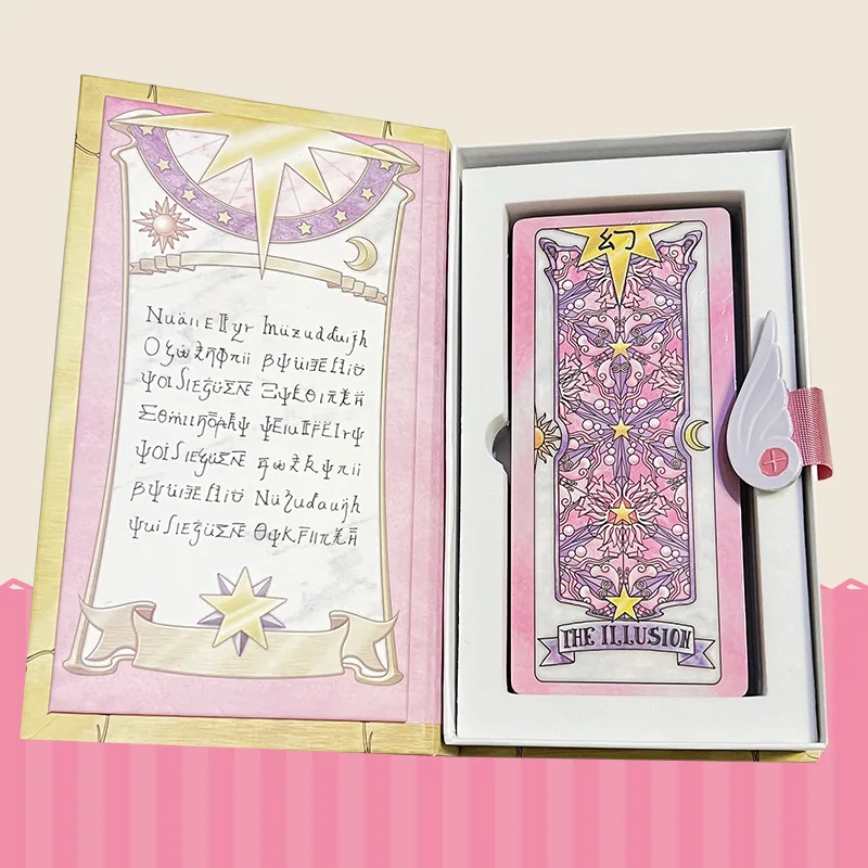 بطاقة الآسر ساكورا بطاقة تأثيري كاردكابتور كينوموتو التارو كتاب مع بطاقات كلو ماجيك كتاب 1 مجموعة في صندوق أنيمي الدعامة اللعب الهدايا