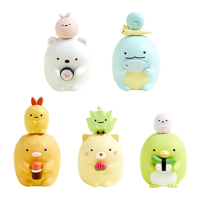 Cute Animal Corner Creature Sushi Party Sumikko gurashi Osushino kai 5 pz/set giocattoli regalo di natale per bambini 5cm