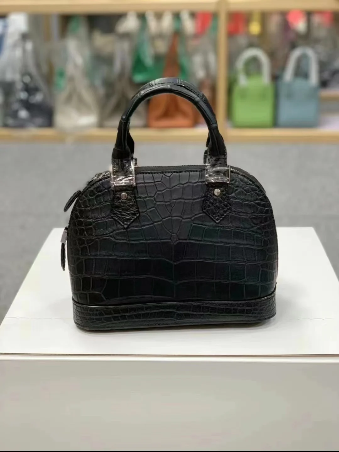 2023 New Luxury Crocodile Skin Lady\'s Handbag Fashion Genuine Leather Women Bag Large Capacity Shell Bag 45