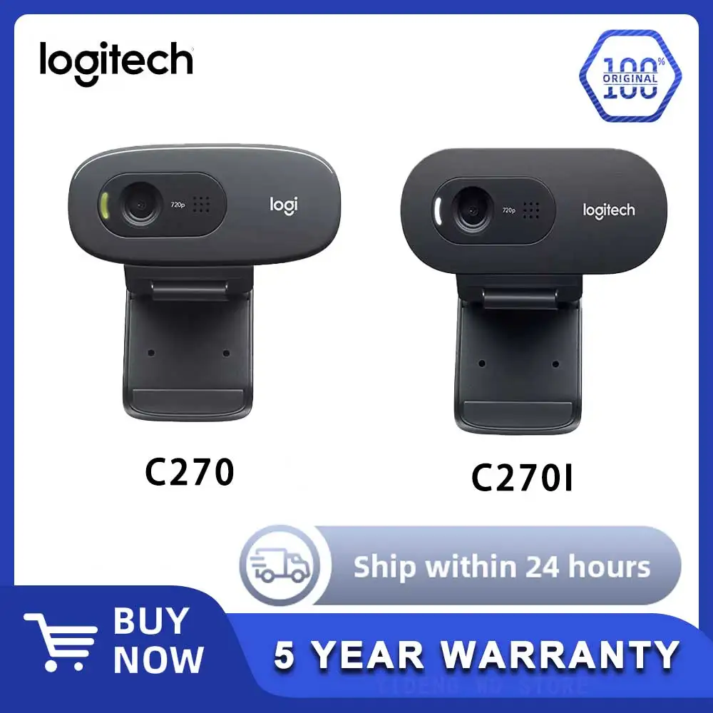 

Logitech Webcam C270 C270i HD Webcam 720P Network Built-in Microphone USB2.0 Webcam Chat Camera mini camera Webcam for pc