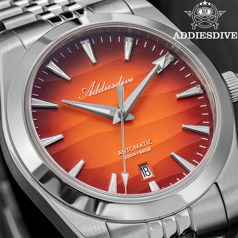 ADDIESDIVE Hot Sale 39mm Watch For Men 200m Diver Sapphire Glass AD2540 BGW9 Luminous Mechanical Automatic Watch Desert Texture view 6