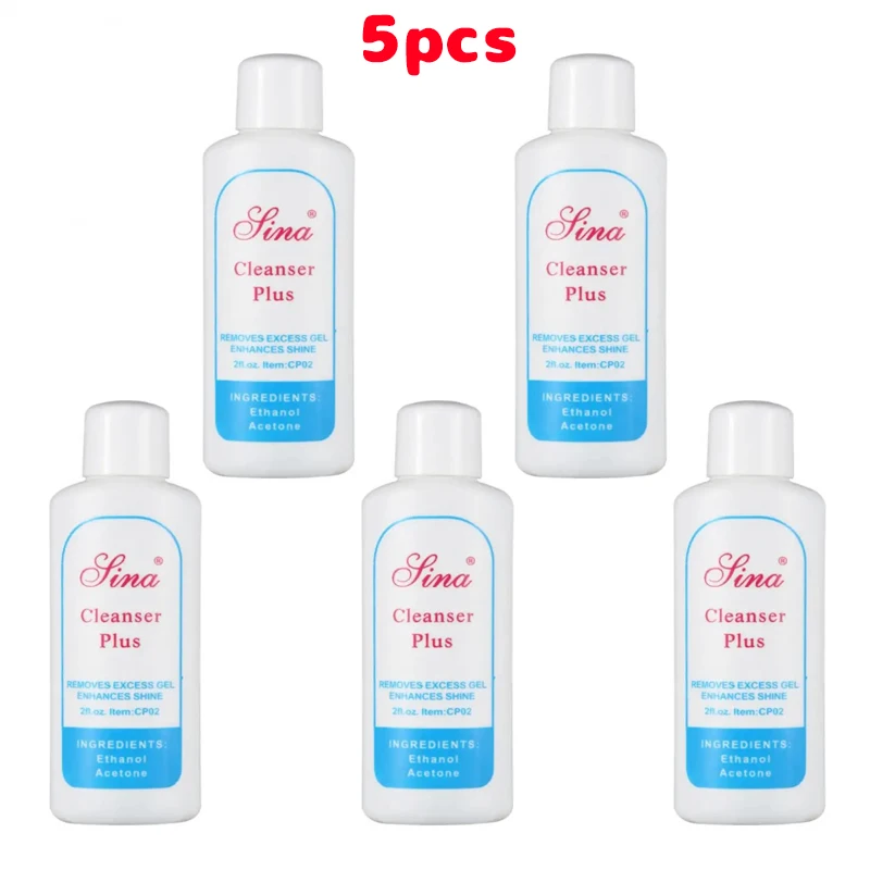 

5pcs 60ml Nail Art Clean Liquid Removes Excess Gel Enhances Shine Cleanser Cleansing Gel Remover Solvent Cleaner UV Degreaser