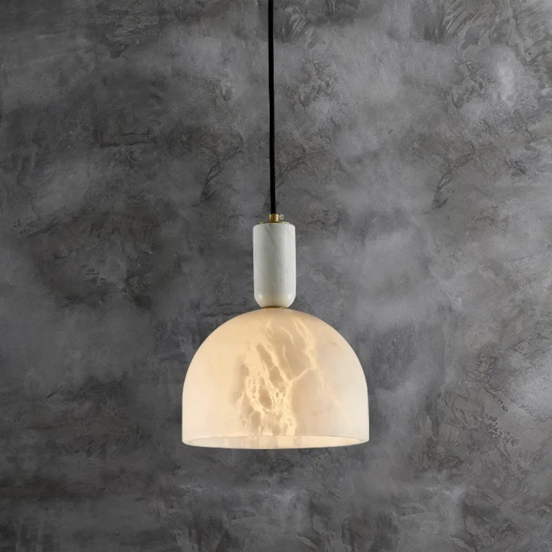 Nordic Snowflake Marble Pendant Lamp Modern Dining Table Bedroom Coffee Table Hotel Room White Textured Stone Hanging Light E27