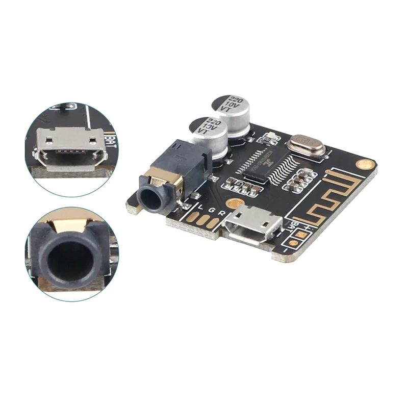 

BT5.0 Audio Receiver MP3 Bluetooth Decoder Lossless Car Speaker Audio Amplifier Board with Case+AUX Audio Cable DC3.7-5V