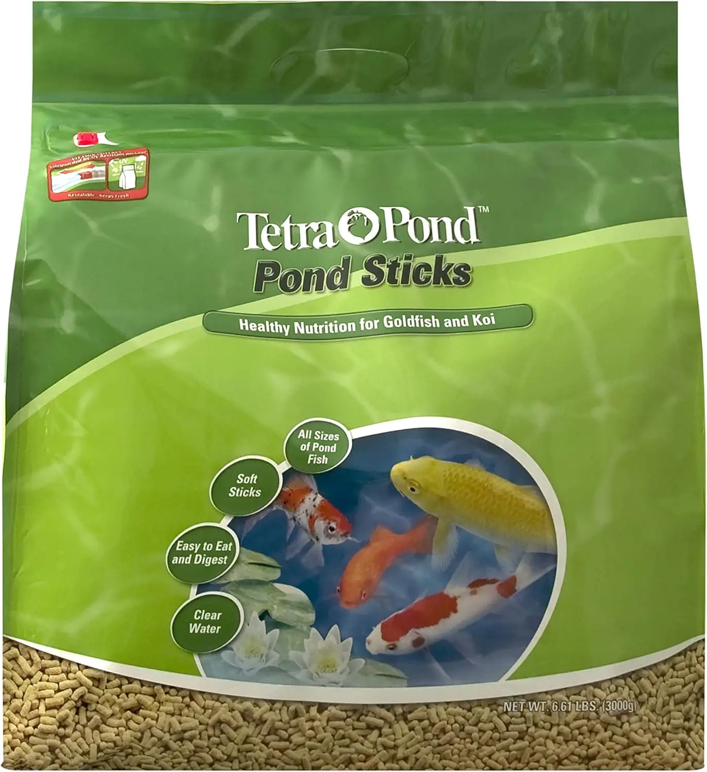 

Sticks, Koi Fish & Goldfish Food, Soft Sticks, Easy to Digest Floating Pond Fish Food, 6.61 pounds