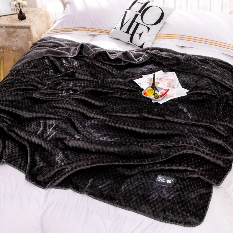 

2025 new solid color AB yarn babe fleece blanket soft and skin-friendly office nap car blanket bedroom blanket