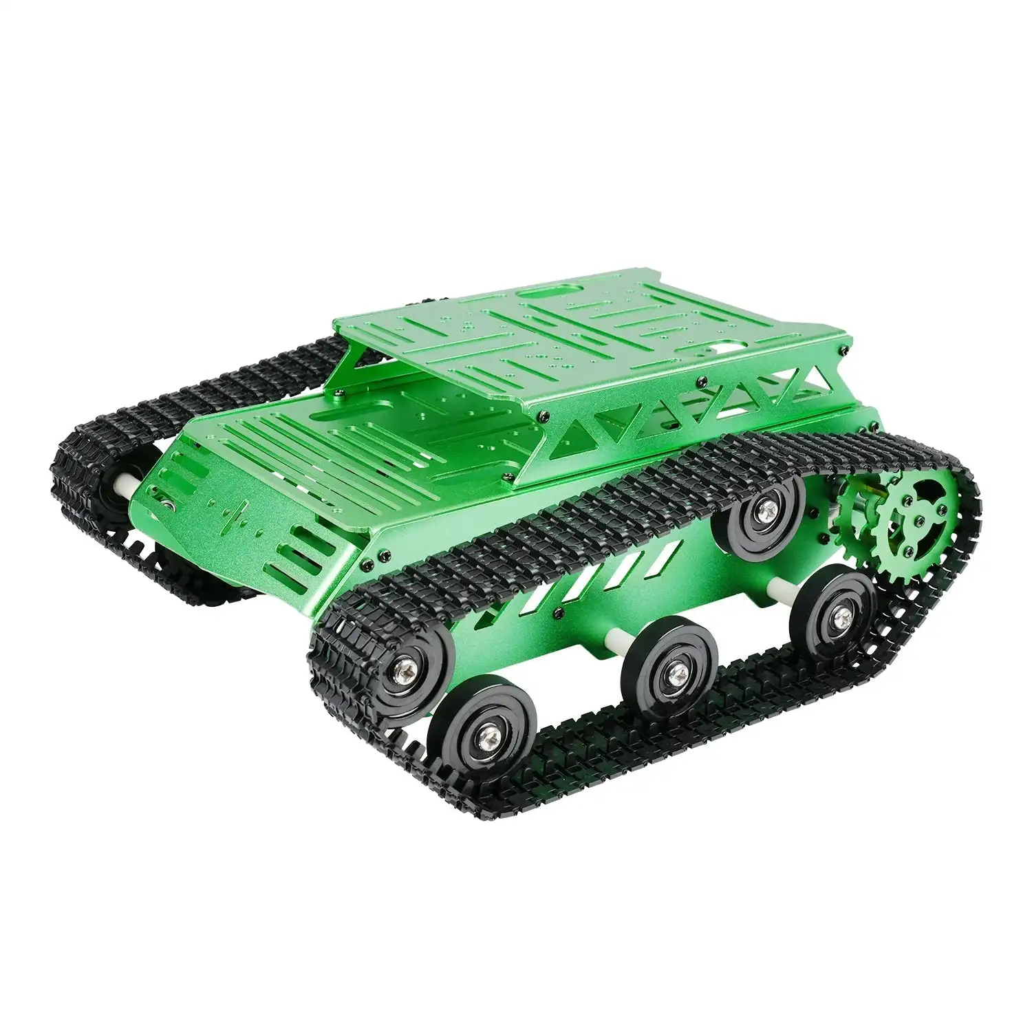Hiwonder Tank Car Chassis Kit Shock Absorbing Robot with DC Geared Motor for DIY Robotic Car Learning Kit (Green)