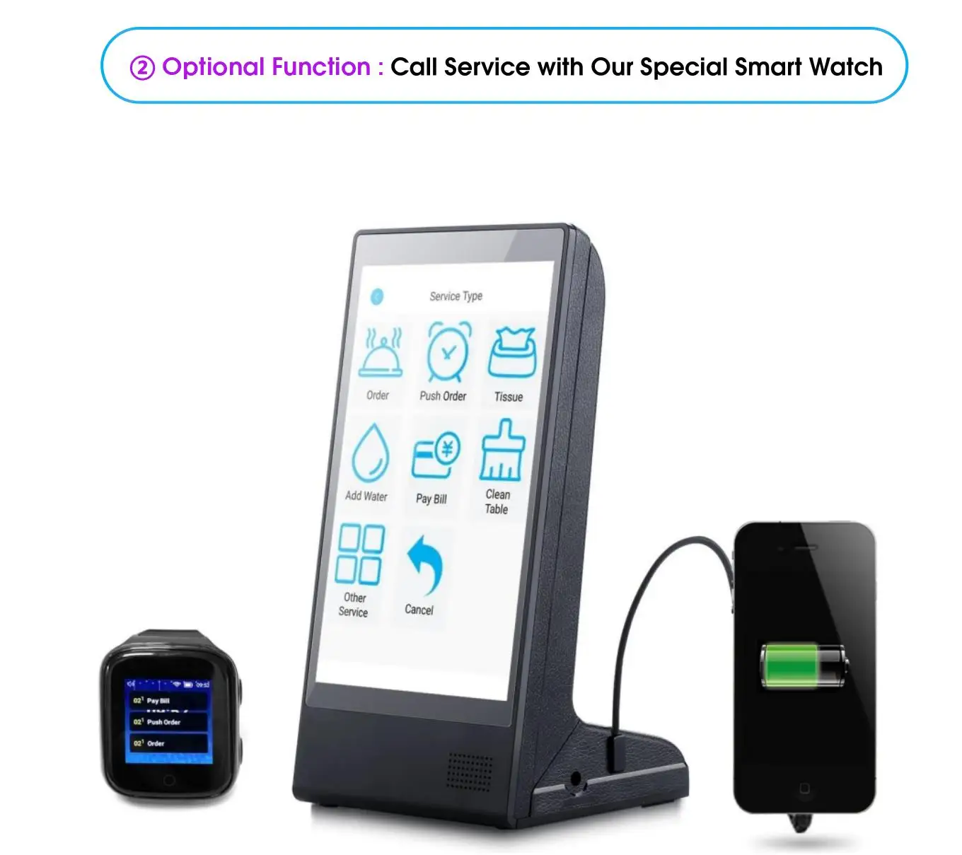 FYD-898 مطعم بار ذكي صغير LCD أندرويد واي فاي مراقب عن بعد CMS طاولة محمولة القائمة الرقمية عرض الإعلان