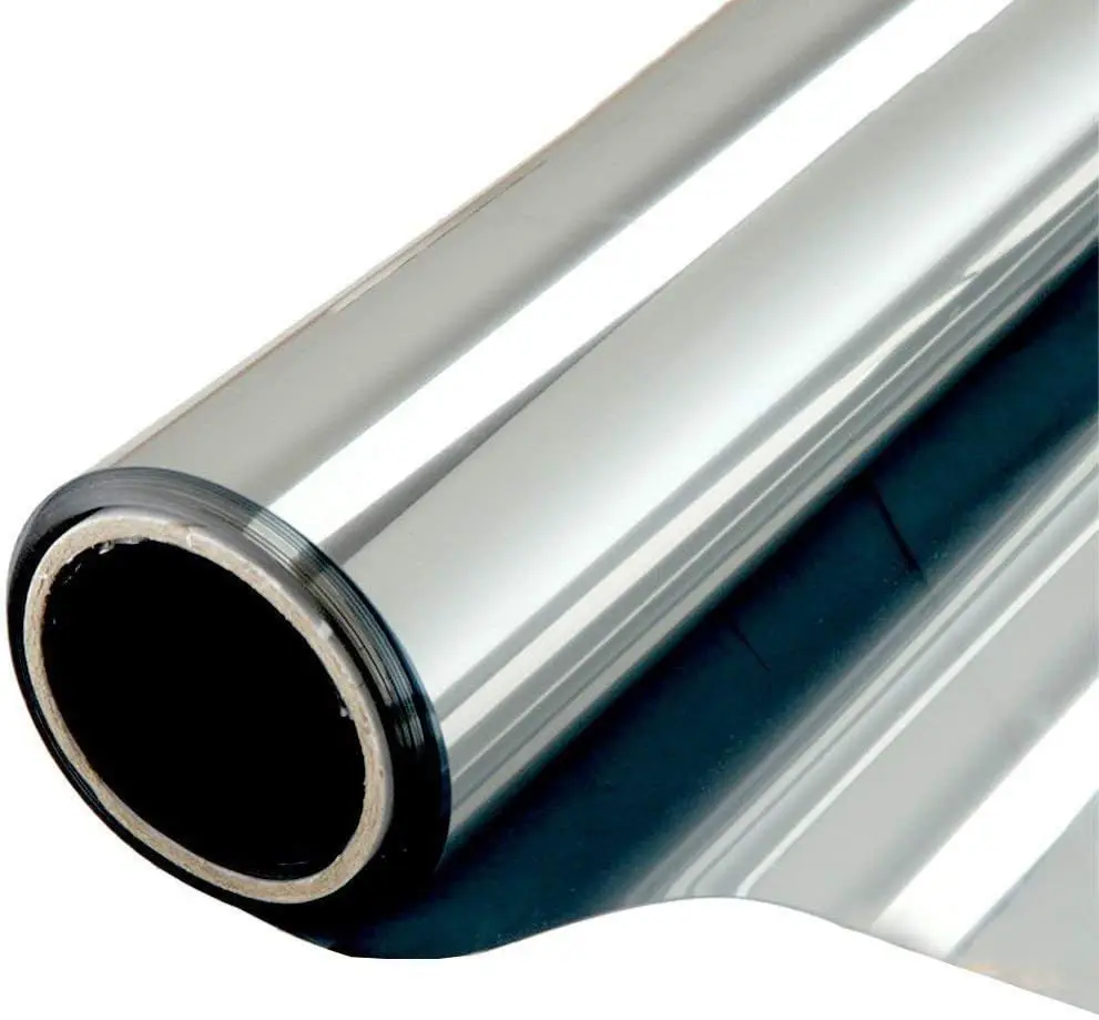 

Односторонняя зеркальная пленка для окон: конфиденциальность, контроль температуры, защита от УФ-излучения для дома и офиса - серебристая, 6 мил