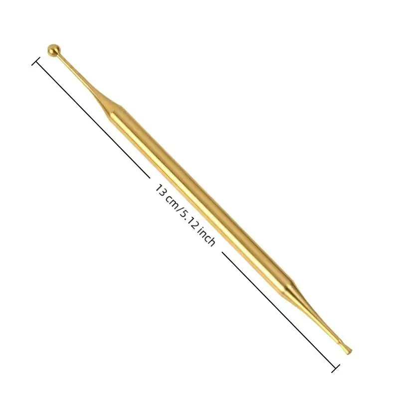 قلم الوخز بالإبر من الفولاذ المقاوم للصدأ/النحاس دليل الجسم الزناد نقطة التحقيق القلم تدليك الأنسجة العميقة ، أدوات ريفليكسولوجية الوجه ذات الرأس المزدوج