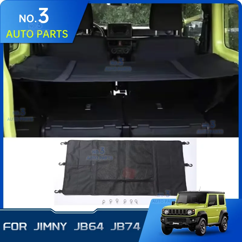 Porta posteriore bagagliaio posteriore pavimento Cargo Mesh bagaglio Organizer Net Storage con gancio a vite per Suzuki Jimny JB64 Sierra JB74W 2019 2022