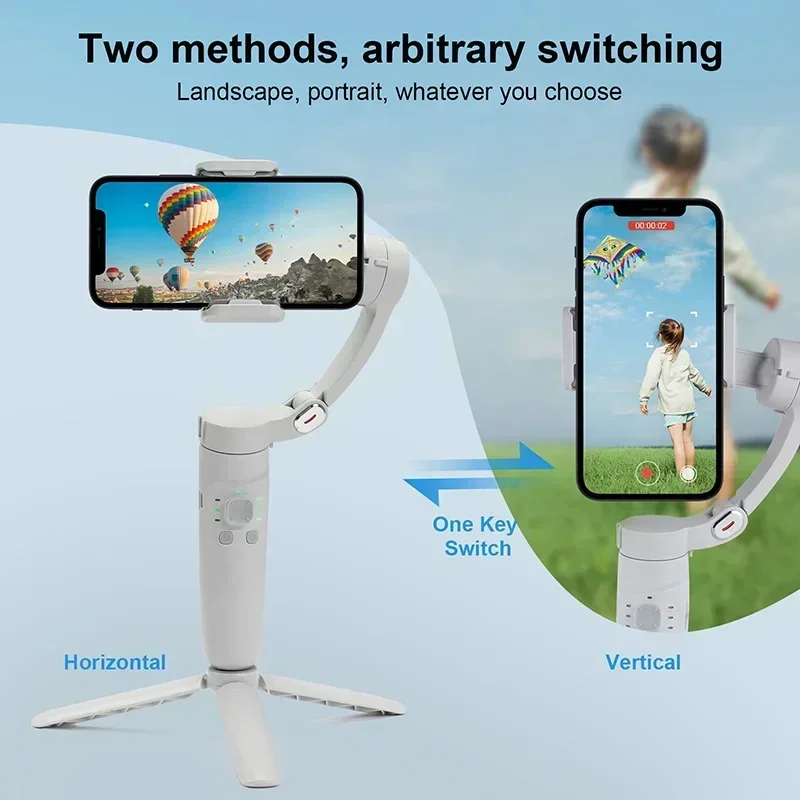 Gimbal Stabilizer Selfie Stick Desktop For Tiktok Smartphone live camera stabilizer tracking gimbal 2024 New 360 Rotation