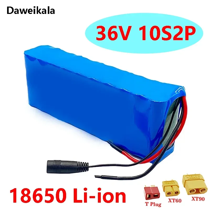 

10S2P 36V 6000mAh original 18650 3000mAh 250W lithium-ion battery pack, suitable for 36V electric vehicles+BMS optional plug