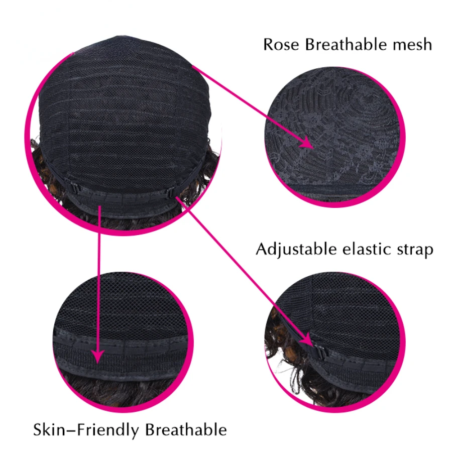 1B/30 カラーストレート人毛ウィッグピクシーカット人毛ウィッグ前髪フルマシンメイドウィッグオンブルカラーウィッグ