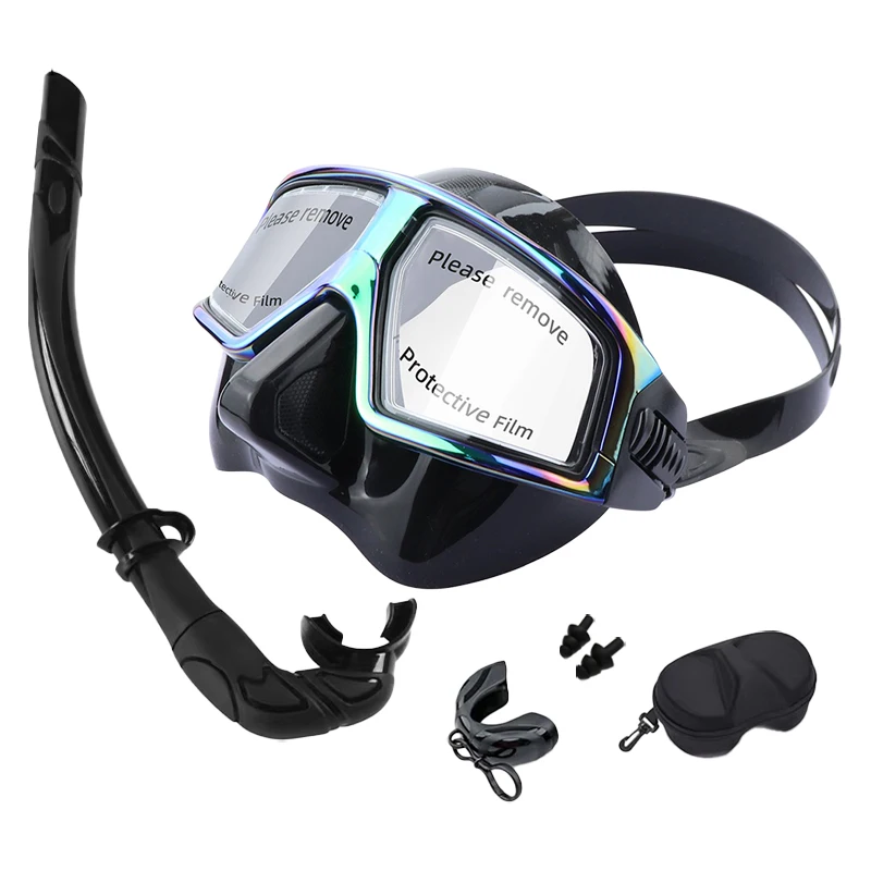 Low Volume Anti-Fog Freediving Mask with UV Protection, 180° Wide Field of View & Easy-Adjust Buckle - Silicone Snorkeling Mask